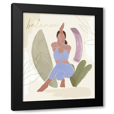 Yoga Practice II Black Modern Wood Framed Art Print with Double Matting by Barnes, Victoria