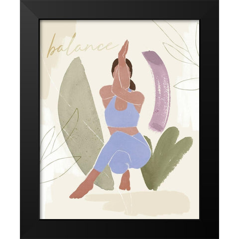 Yoga Practice II Black Modern Wood Framed Art Print by Barnes, Victoria