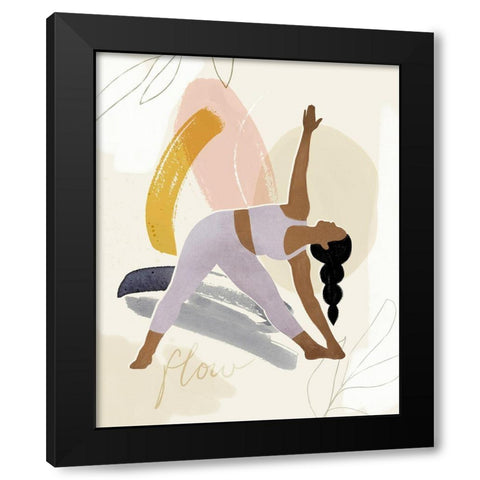 Yoga Practice IV Black Modern Wood Framed Art Print with Double Matting by Barnes, Victoria