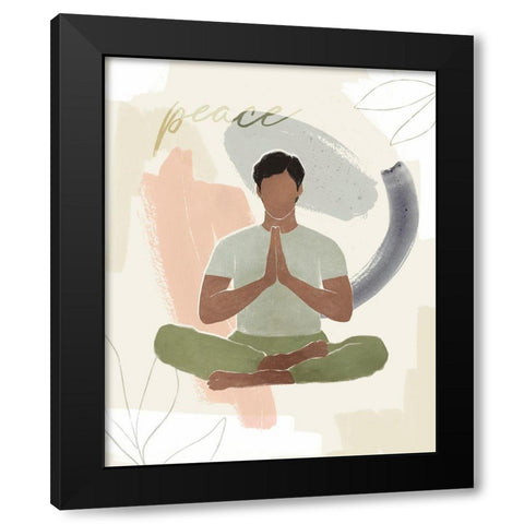 Yoga Practice V Black Modern Wood Framed Art Print with Double Matting by Barnes, Victoria