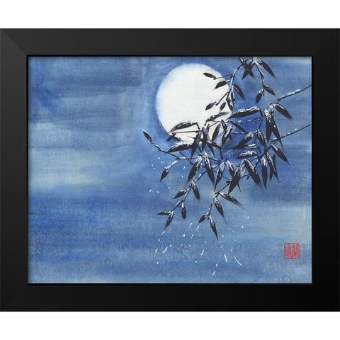 Midnight Snow Black Modern Wood Framed Art Print by Rae, Nan