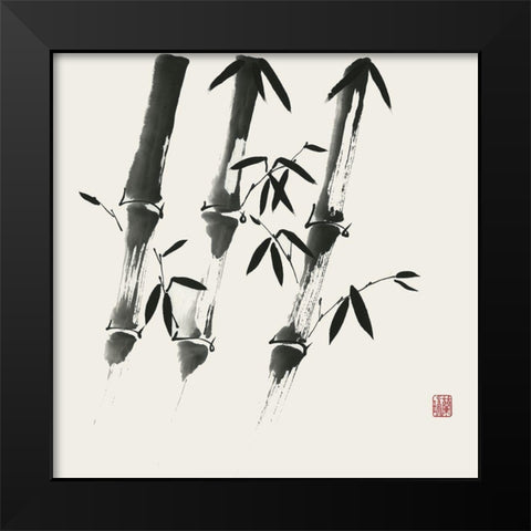 Bamboo Collection I Black Modern Wood Framed Art Print by Rae, Nan