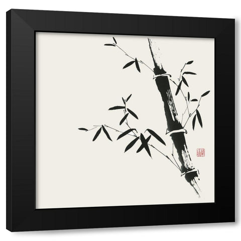 Bamboo Collection II Black Modern Wood Framed Art Print with Double Matting by Rae, Nan