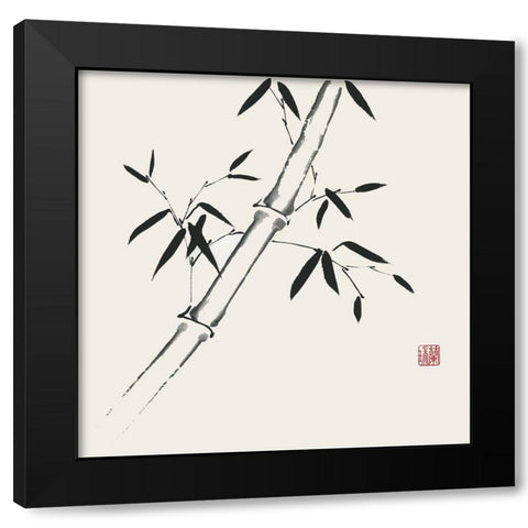 Bamboo Collection III Black Modern Wood Framed Art Print with Double Matting by Rae, Nan