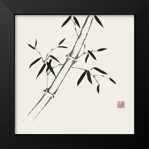 Bamboo Collection III Black Modern Wood Framed Art Print by Rae, Nan
