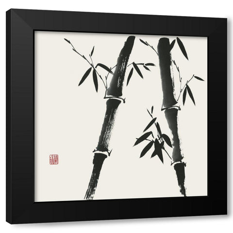 Bamboo Collection IV Black Modern Wood Framed Art Print by Rae, Nan