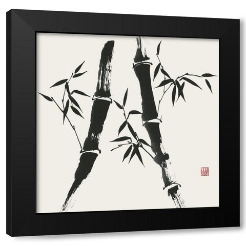 Bamboo Collection V Black Modern Wood Framed Art Print by Rae, Nan