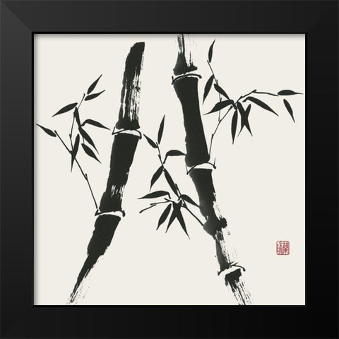 Bamboo Collection V Black Modern Wood Framed Art Print by Rae, Nan