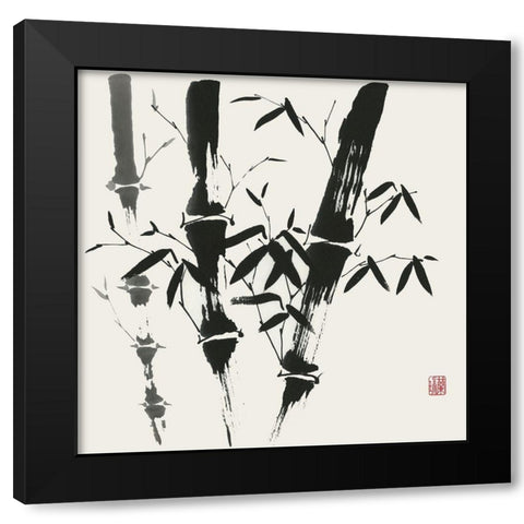 Bamboo Collection VI Black Modern Wood Framed Art Print with Double Matting by Rae, Nan
