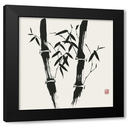 Bamboo Collection VII Black Modern Wood Framed Art Print by Rae, Nan