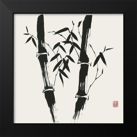 Bamboo Collection VII Black Modern Wood Framed Art Print by Rae, Nan