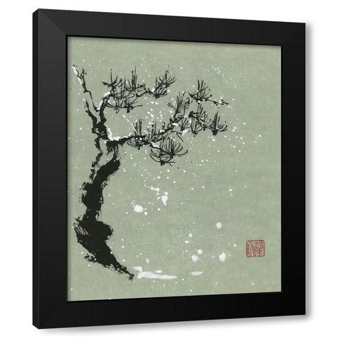 Snowy Pine I Black Modern Wood Framed Art Print with Double Matting by Rae, Nan