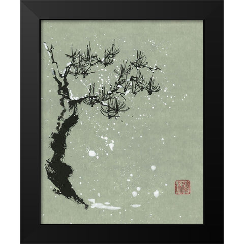 Snowy Pine I Black Modern Wood Framed Art Print by Rae, Nan