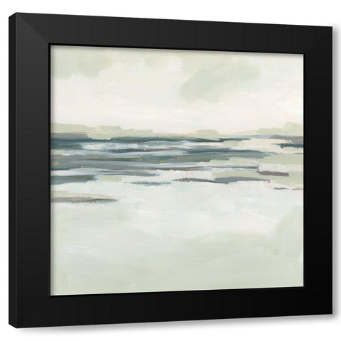 Moss Coastline I Black Modern Wood Framed Art Print by Vess, June Erica