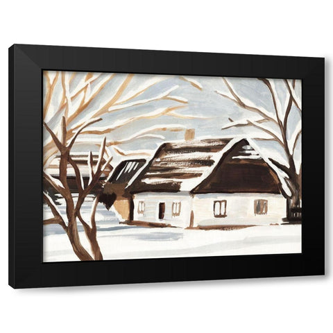 Winter Cottage I Black Modern Wood Framed Art Print with Double Matting by Warren, Annie