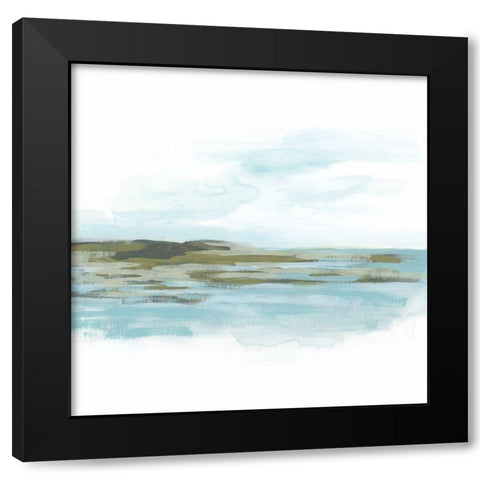 Shoreline Cameo I Black Modern Wood Framed Art Print with Double Matting by Vess, June Erica