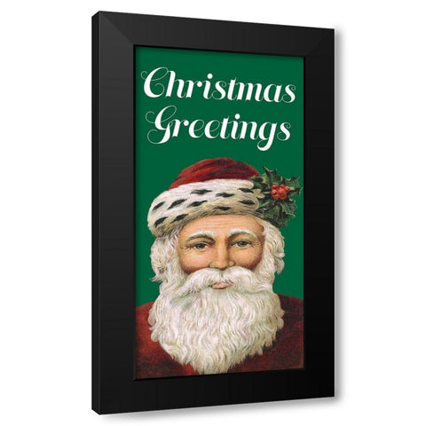 Retro Santa Claus I Black Modern Wood Framed Art Print by Longley, Alicia