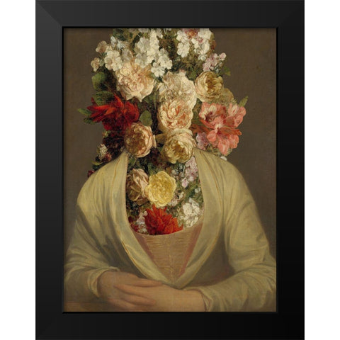 Portrait in Bloom I Black Modern Wood Framed Art Print by Warren, Annie