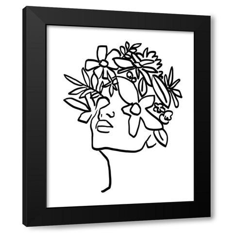 Floral View II Black Modern Wood Framed Art Print with Double Matting by Warren, Annie