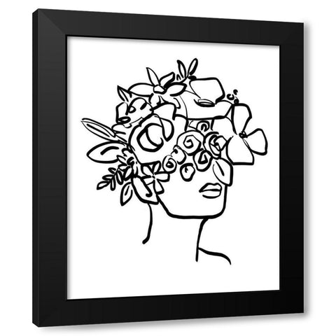 Floral View IV Black Modern Wood Framed Art Print with Double Matting by Warren, Annie