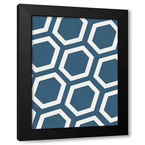 Shibori Pattern V Black Modern Wood Framed Art Print with Double Matting by Green, Jacob