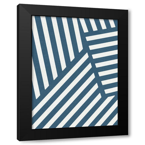 Shibori Pattern VI Black Modern Wood Framed Art Print with Double Matting by Green, Jacob
