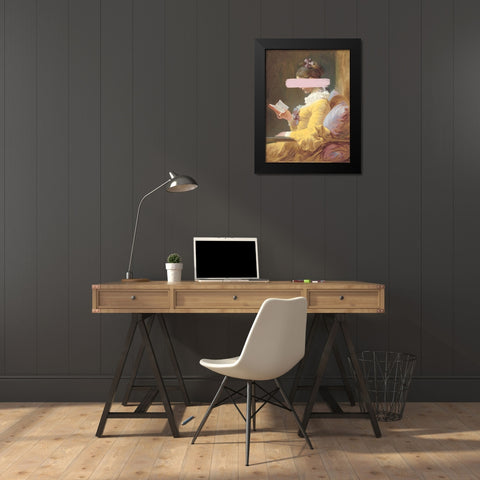 Fragonard Femme II Black Modern Wood Framed Art Print by Green, Jacob