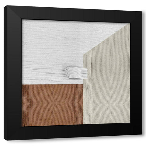 Knitting Pattern V Black Modern Wood Framed Art Print by Wang, Melissa