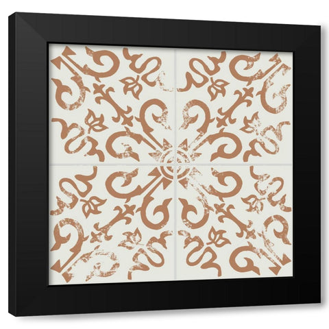 Ceramic Tile III Black Modern Wood Framed Art Print with Double Matting by Wang, Melissa