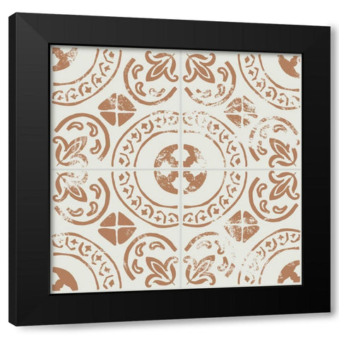 Ceramic Tile IV Black Modern Wood Framed Art Print with Double Matting by Wang, Melissa