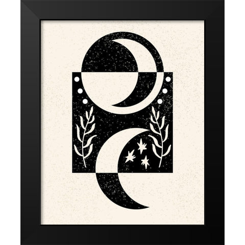 White Moon I Black Modern Wood Framed Art Print by Wang, Melissa