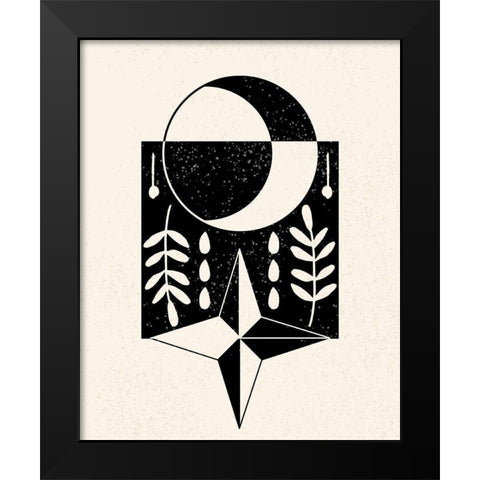 White Moon III Black Modern Wood Framed Art Print by Wang, Melissa