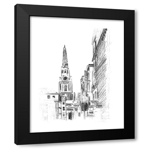 Day Street I Black Modern Wood Framed Art Print with Double Matting by Wang, Melissa