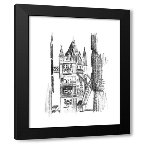 Day Street IV Black Modern Wood Framed Art Print with Double Matting by Wang, Melissa