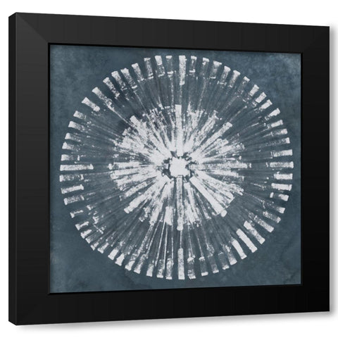 Batik Bullseye I Black Modern Wood Framed Art Print by Vess, June Erica