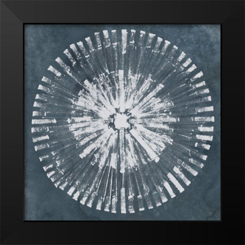 Batik Bullseye I Black Modern Wood Framed Art Print by Vess, June Erica