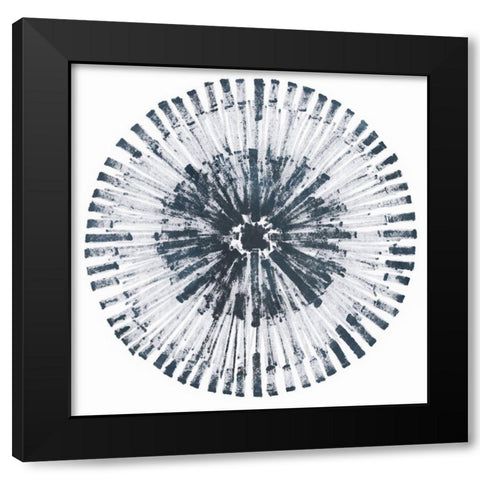 Batik Bullseye II Black Modern Wood Framed Art Print by Vess, June Erica
