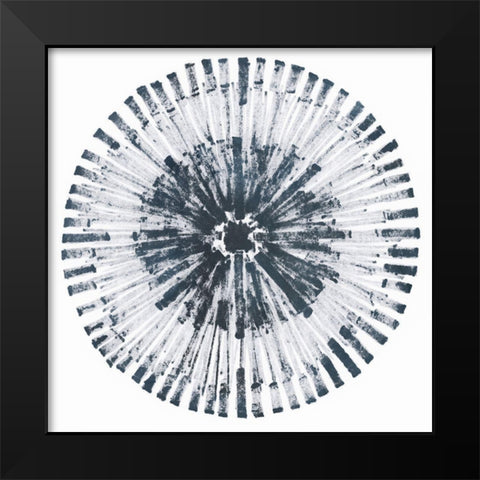 Batik Bullseye II Black Modern Wood Framed Art Print by Vess, June Erica