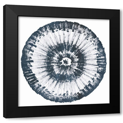 Batik Bullseye III Black Modern Wood Framed Art Print with Double Matting by Vess, June Erica