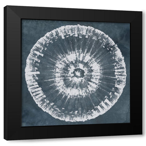 Batik Bullseye IV Black Modern Wood Framed Art Print by Vess, June Erica