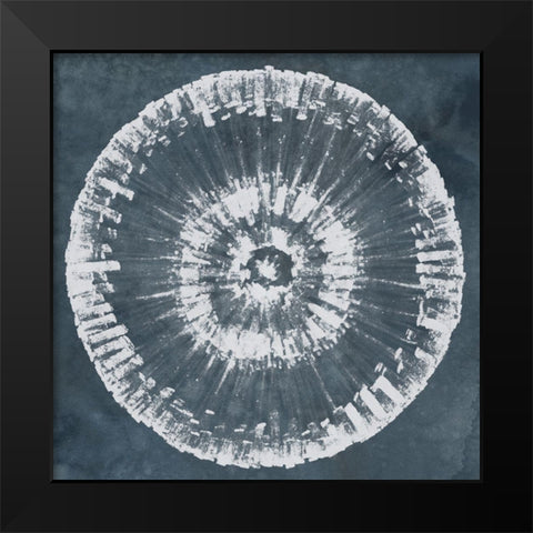 Batik Bullseye IV Black Modern Wood Framed Art Print by Vess, June Erica