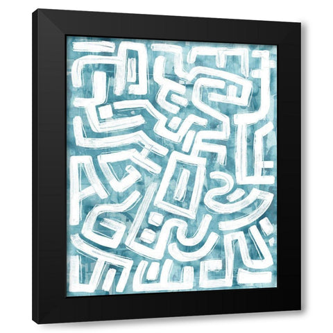 Labyrinth III Black Modern Wood Framed Art Print by Vess, June Erica