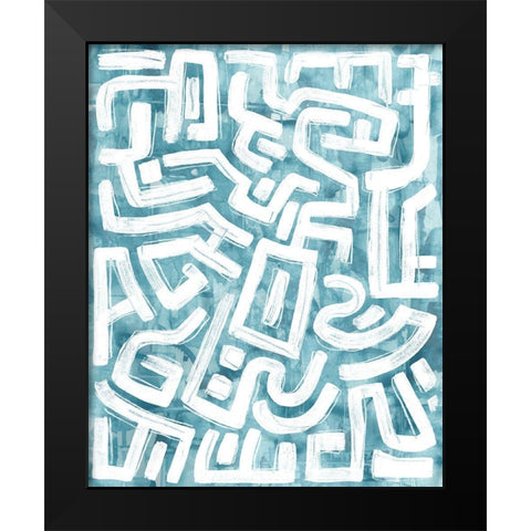 Labyrinth III Black Modern Wood Framed Art Print by Vess, June Erica