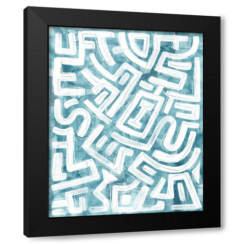 Labyrinth IV Black Modern Wood Framed Art Print by Vess, June Erica