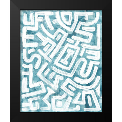 Labyrinth IV Black Modern Wood Framed Art Print by Vess, June Erica