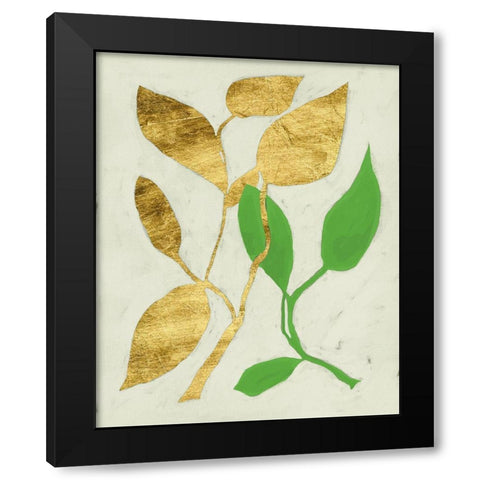 Gilt Tropic VI Black Modern Wood Framed Art Print by Zarris, Chariklia