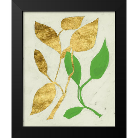 Gilt Tropic VI Black Modern Wood Framed Art Print by Zarris, Chariklia