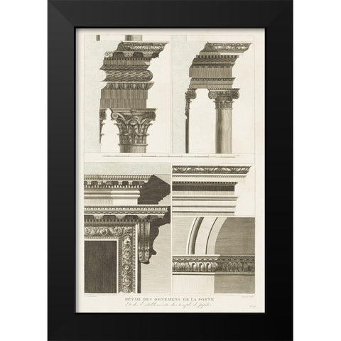 Antique Architectural Details I Black Modern Wood Framed Art Print by Unknown