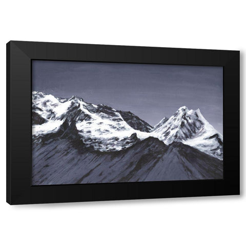 Moonlit Mountain Range I Black Modern Wood Framed Art Print with Double Matting by Willett, Michael