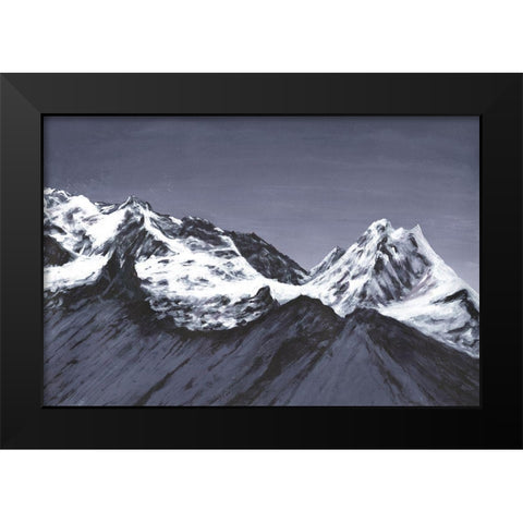 Moonlit Mountain Range I Black Modern Wood Framed Art Print by Willett, Michael